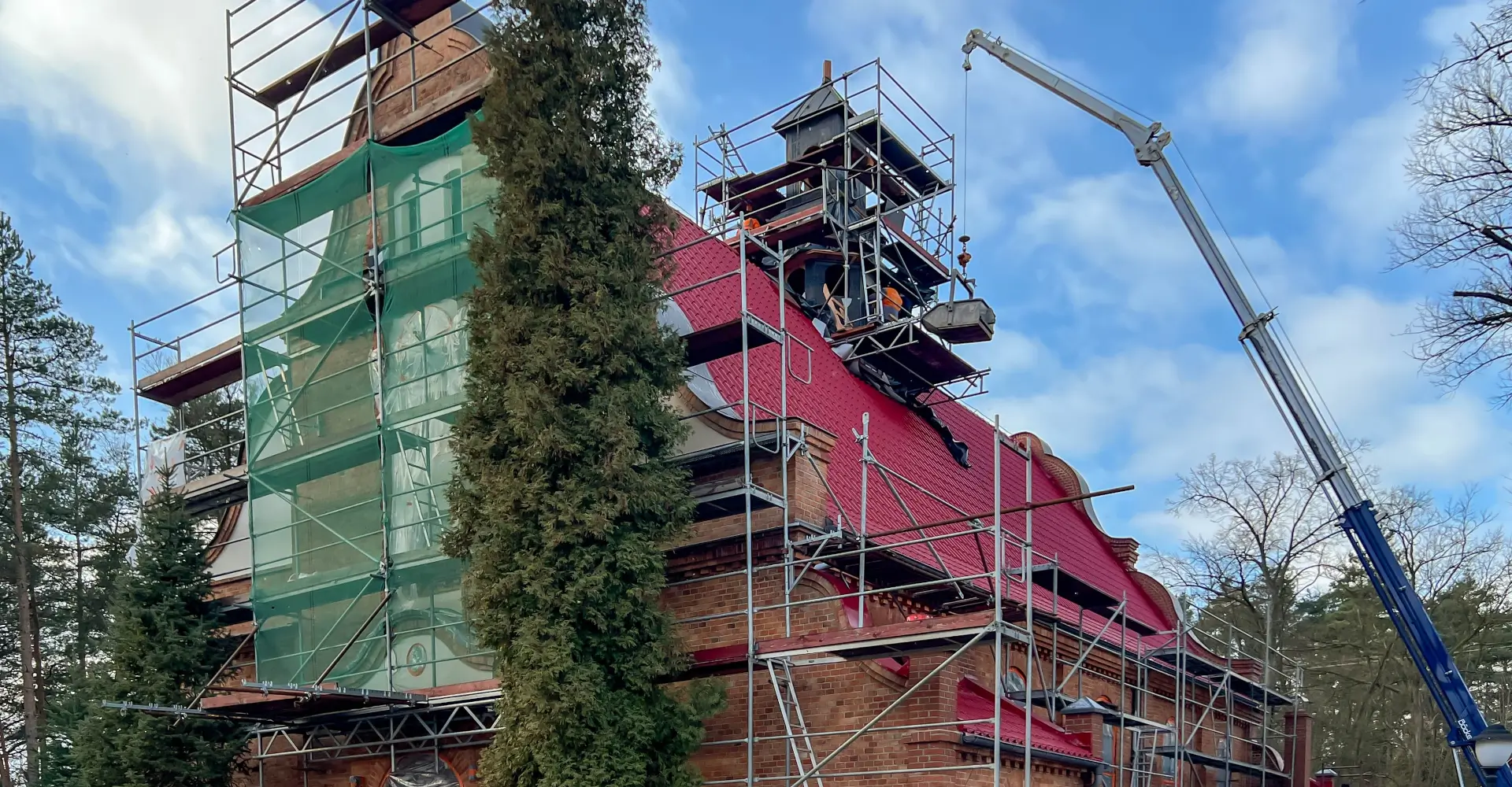 Renovation of the elevation and tower of the church of St. Francis of Assisi in Kalety Miotek in Poland.